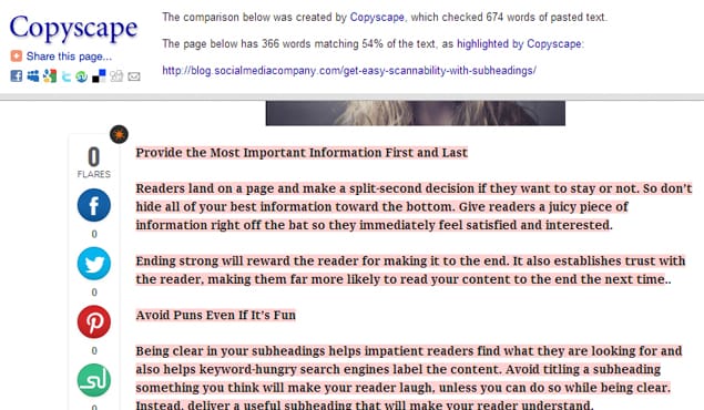 Copyscape Check Content