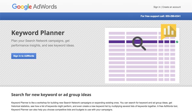 Adwords Keyword Planner