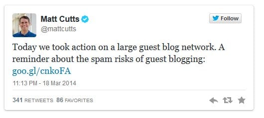 Matt Cutts Tweet