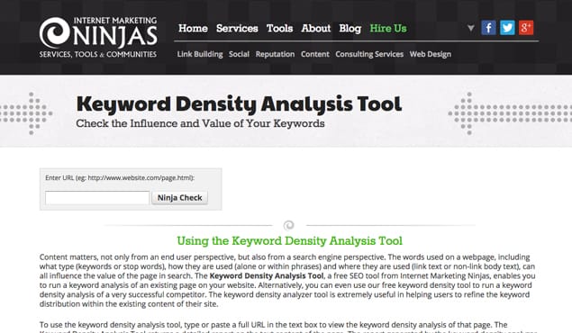Keyword Density Analysis