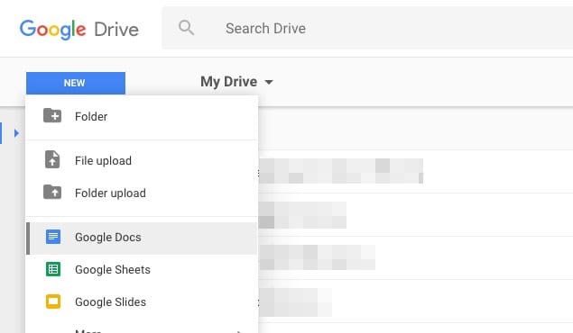 Create Google Drive Document