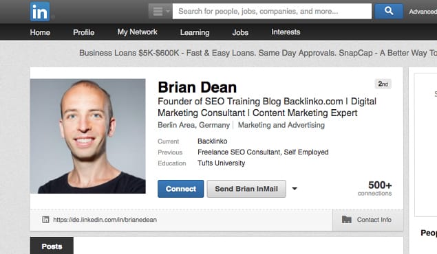 Example LinkedIn Connect