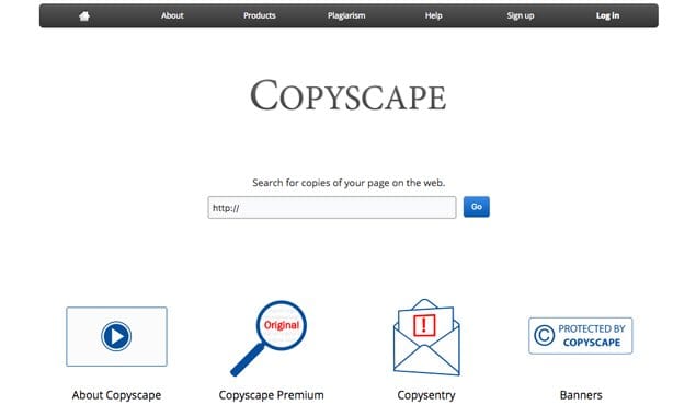 Copyscape Homepage