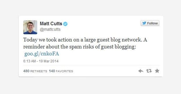 Matt Cutts Guest Blogging