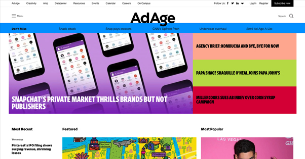 AdAge Homepage