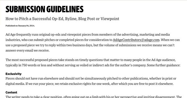 AdAge Submission Guidelines