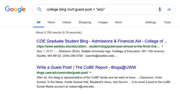 Searching Google for Edu Blogs