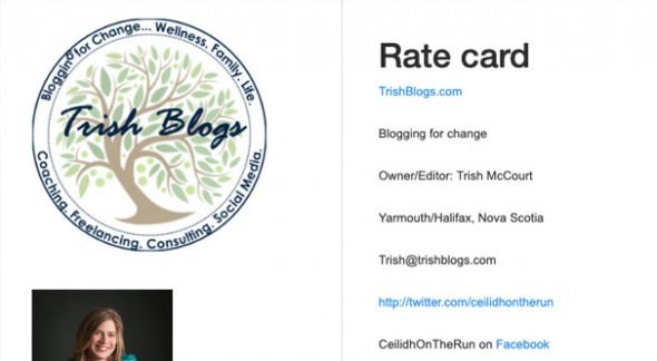 Blogger Rate Card
